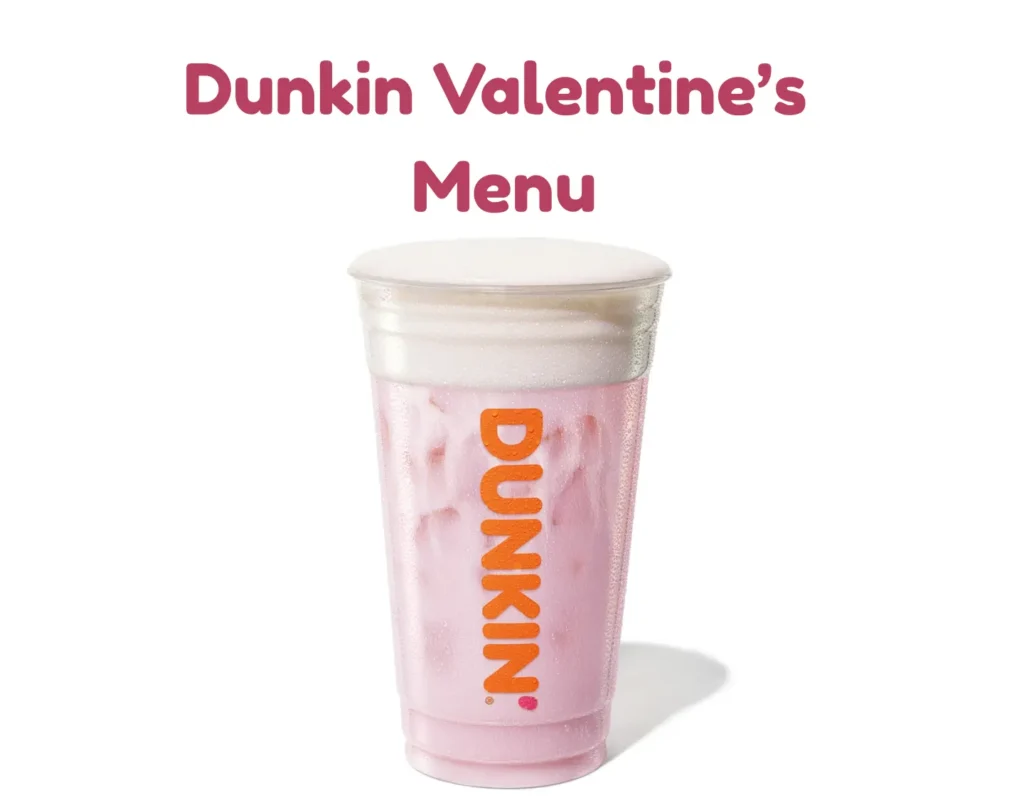 Dunkin Valentine Donuts menu