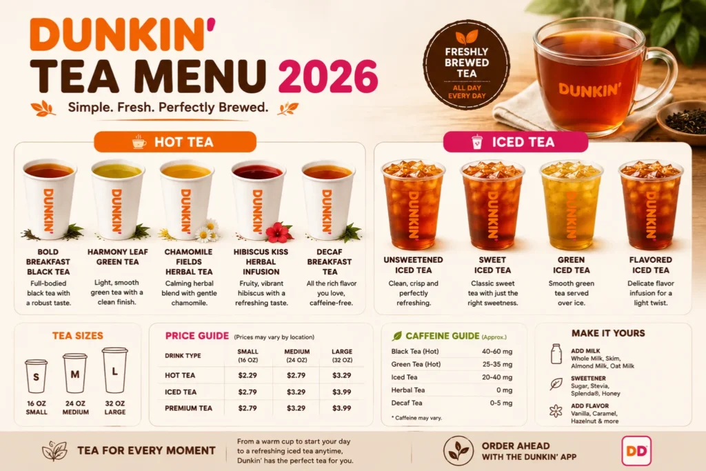 Dunkin Tea Menu